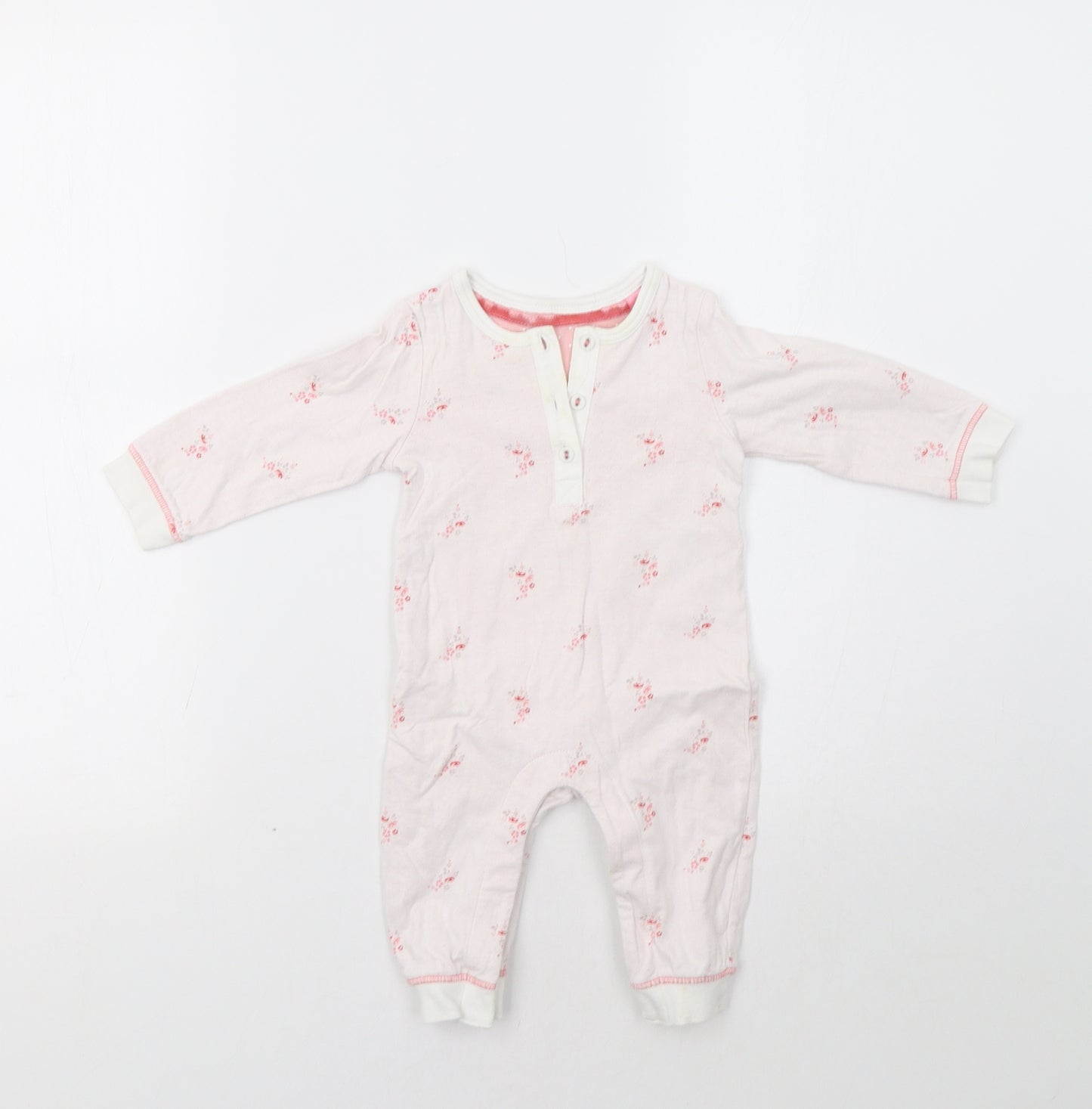 M&S Baby White Floral  Babygrow One-Piece Size 3-6 Months