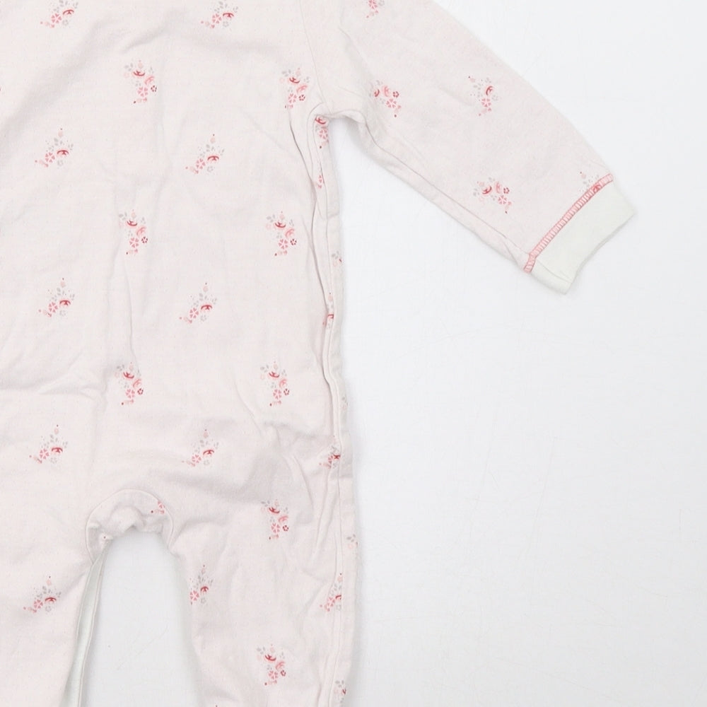 M&S Baby White Floral  Babygrow One-Piece Size 3-6 Months