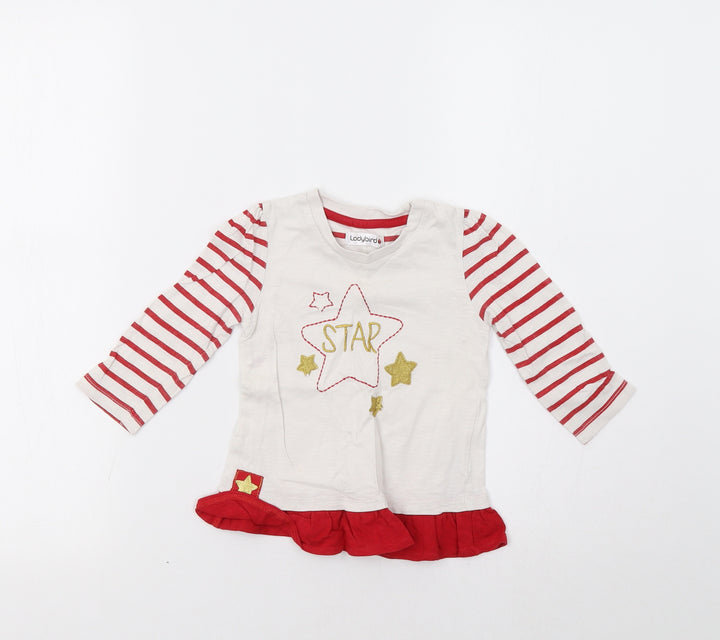 Ladybird Baby White Striped Basic Blouse Size 12-18 Months