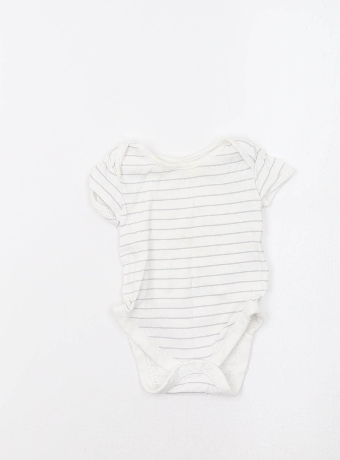 George Baby White Striped  Romper One-Piece Size 0-3 Months