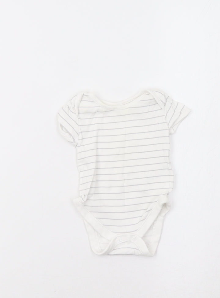 George Baby White Striped  Romper One-Piece Size 0-3 Months