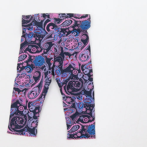 Monsoon Baby Purple Paisley  Jogger Leggings Size 0-3 Months