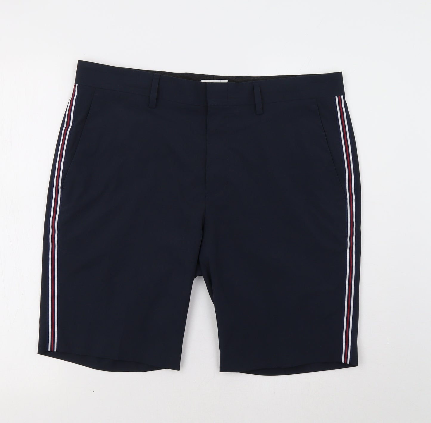 Burton Mens Blue Striped  Chino Shorts Size 36