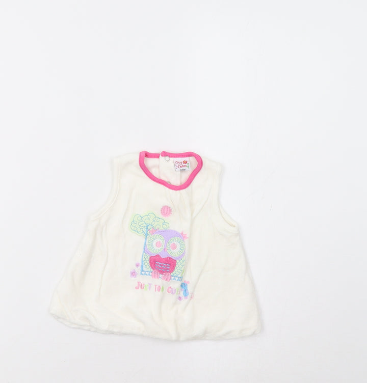 Cutey Couture Baby White   Tunic Blouse Size 3-6 Months