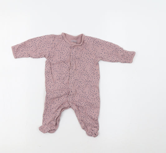 mamas & papas Baby Pink Polka Dot  Babygrow One-Piece Size 0-3 Months