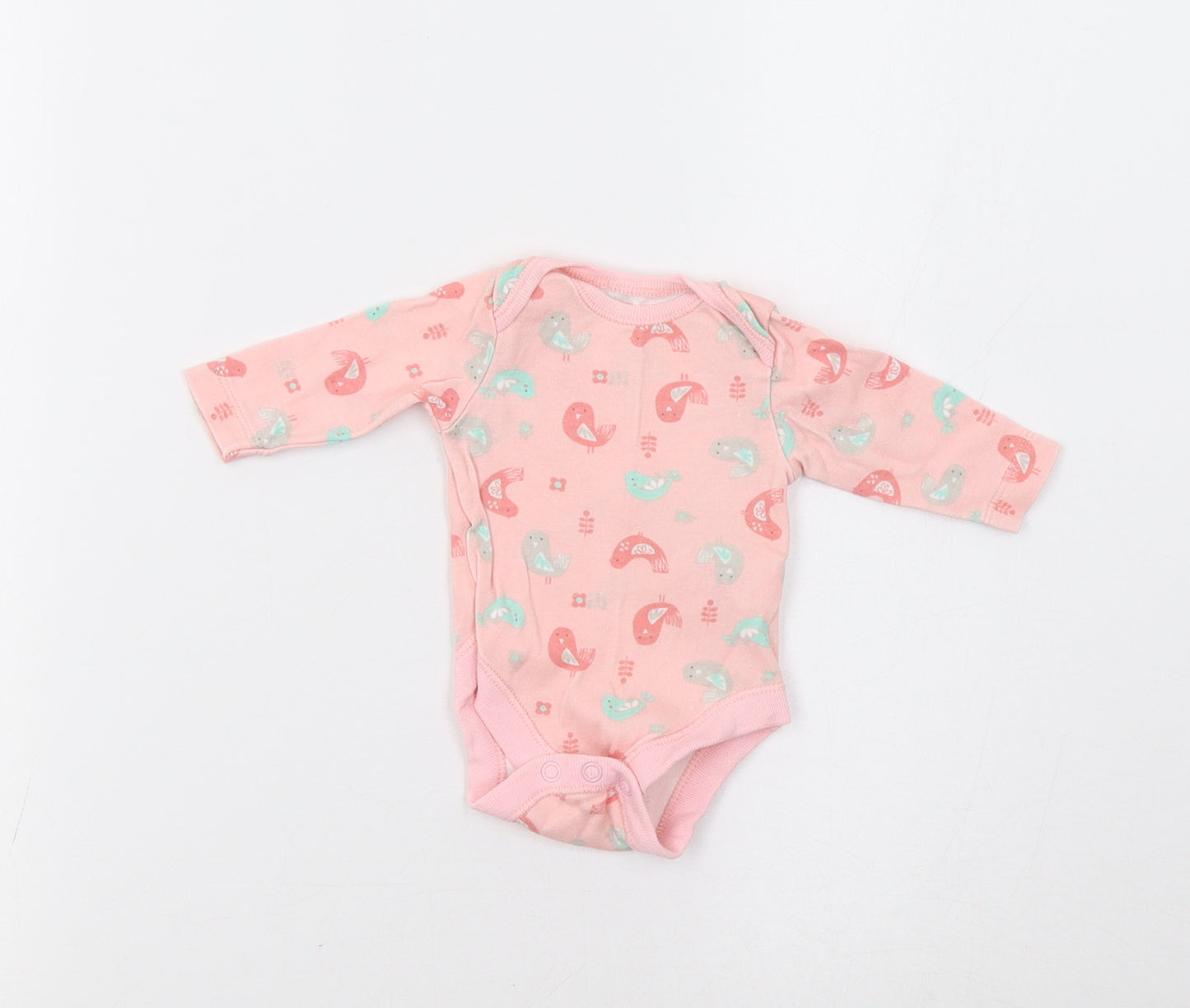 F&F Baby Pink Camouflage  Romper One-Piece Size 0-3 Months  - Bird Print