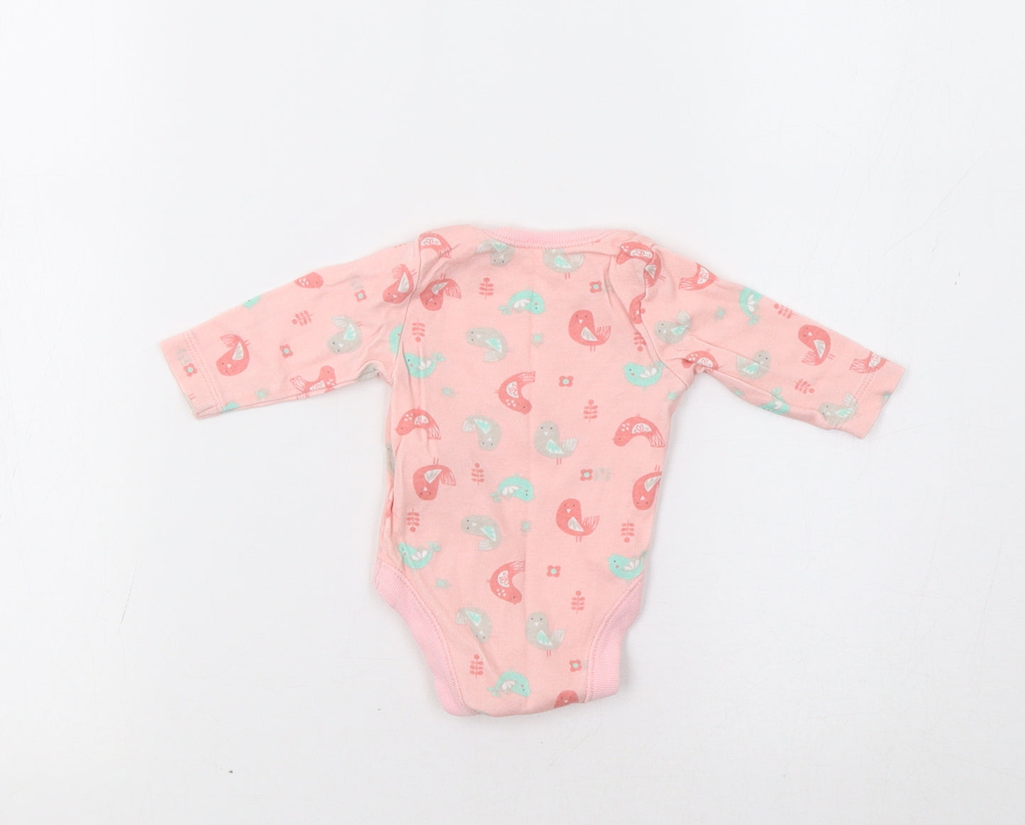 F&F Baby Pink Camouflage  Romper One-Piece Size 0-3 Months  - Bird Print