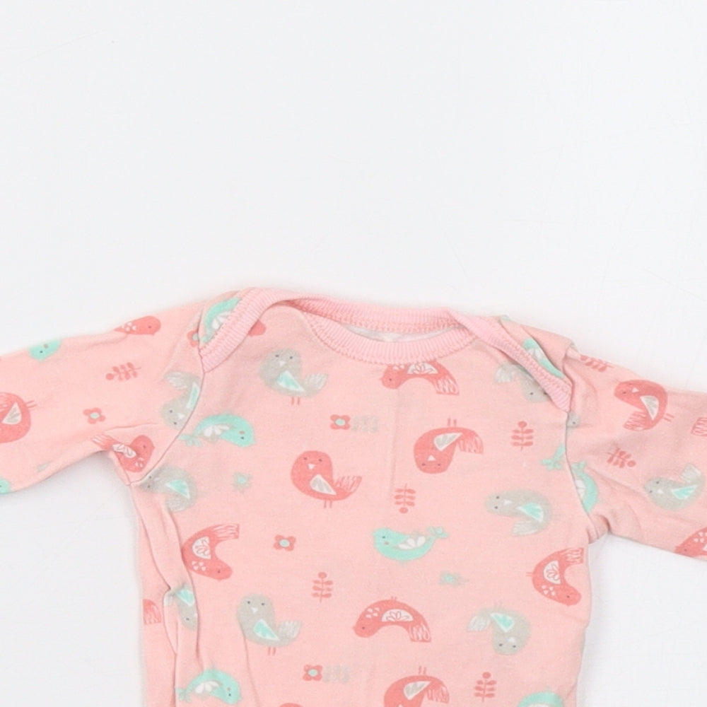 F&F Baby Pink Camouflage  Romper One-Piece Size 0-3 Months  - Bird Print