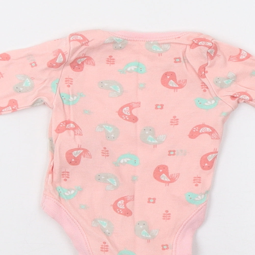 F&F Baby Pink Camouflage  Romper One-Piece Size 0-3 Months  - Bird Print