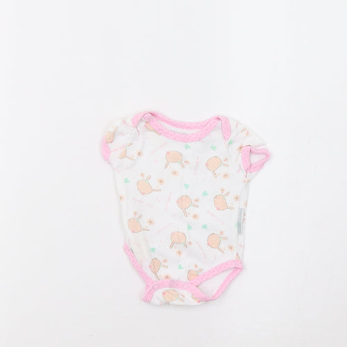 Nursery Rhyme Baby White   Romper One-Piece Size 0-3 Months  - Bunnies