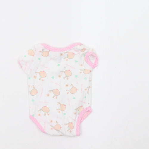 Nursery Rhyme Baby White   Romper One-Piece Size 0-3 Months  - Bunnies