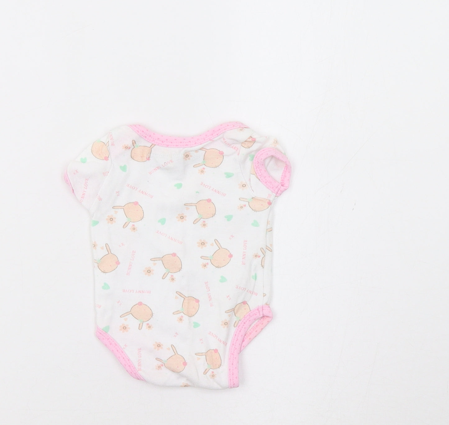 Nursery Rhyme Baby White   Romper One-Piece Size 0-3 Months  - Bunnies