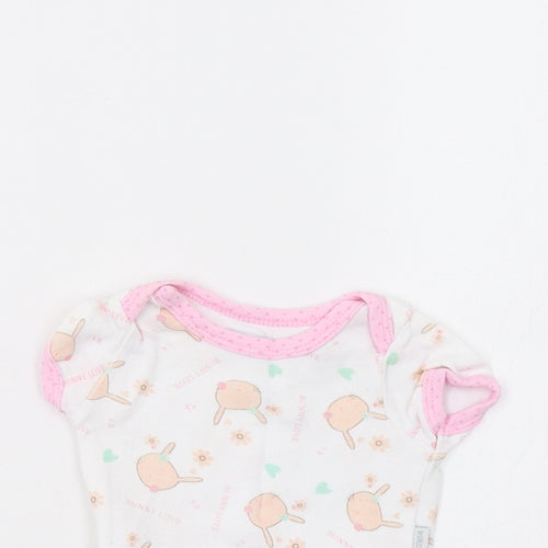 Nursery Rhyme Baby White   Romper One-Piece Size 0-3 Months  - Bunnies