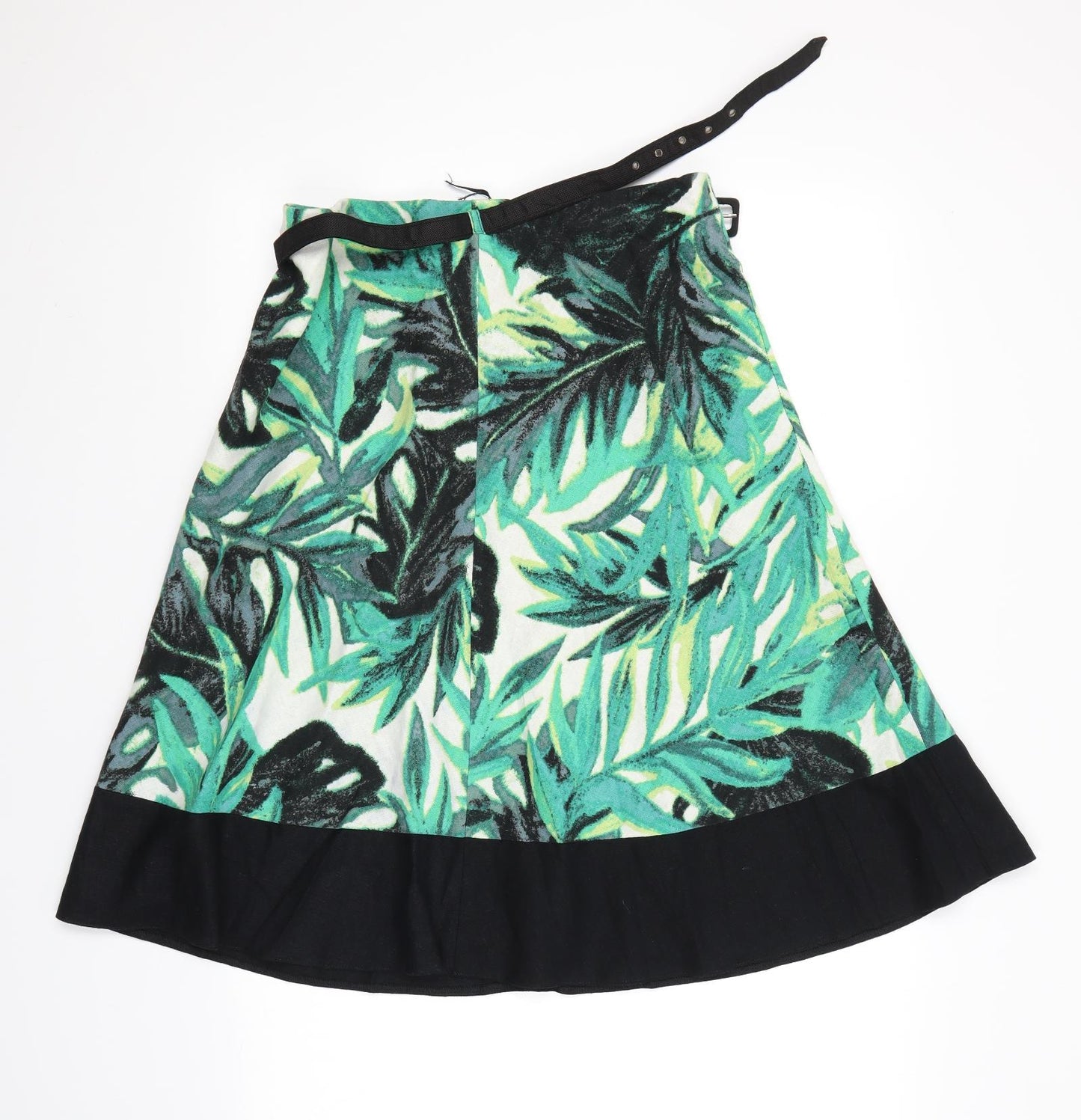 Dunnes Stores Womens Green Floral  A-Line Skirt Size 12