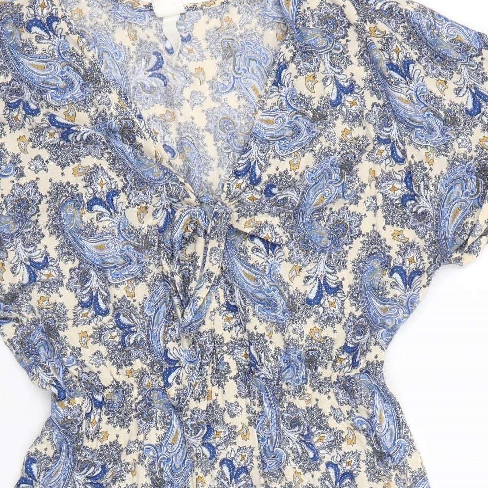 H&M Womens Blue Paisley  A-Line  Size 12