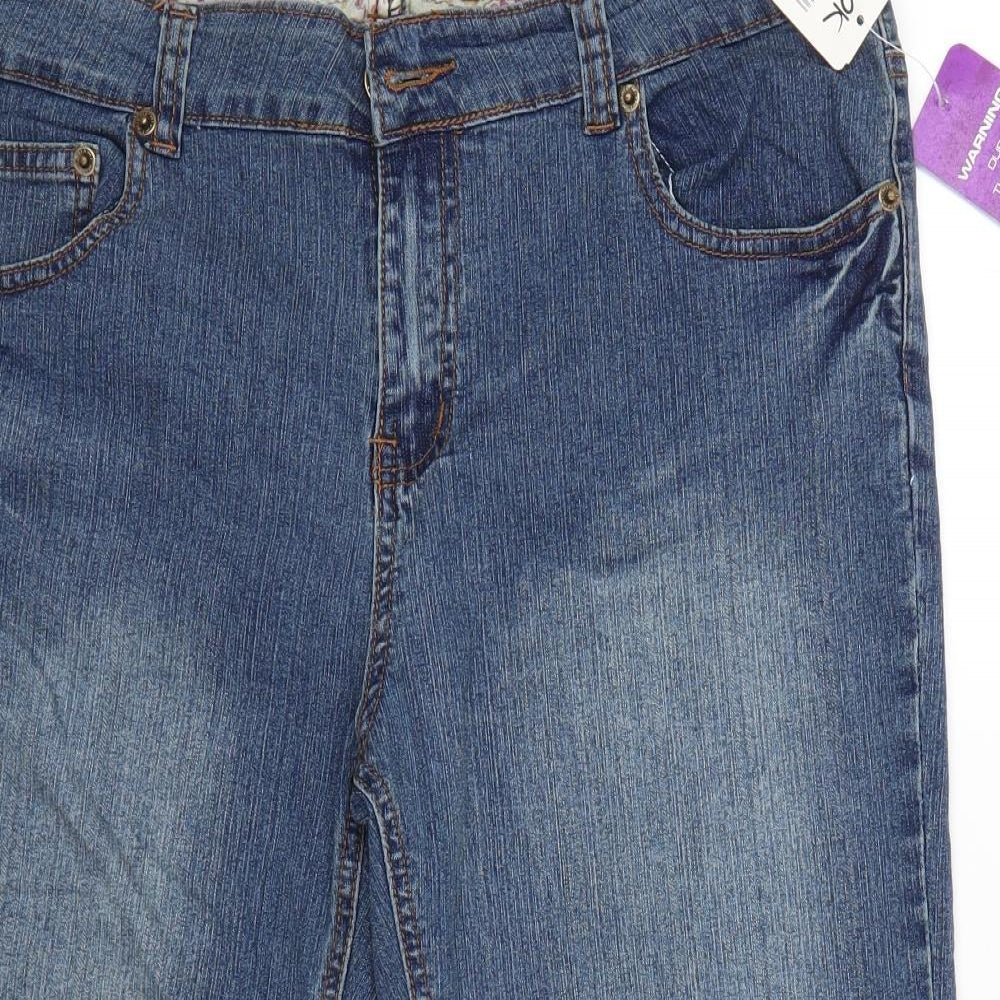 Miami Womens Blue   Cropped Jeans Size 16 L20 in