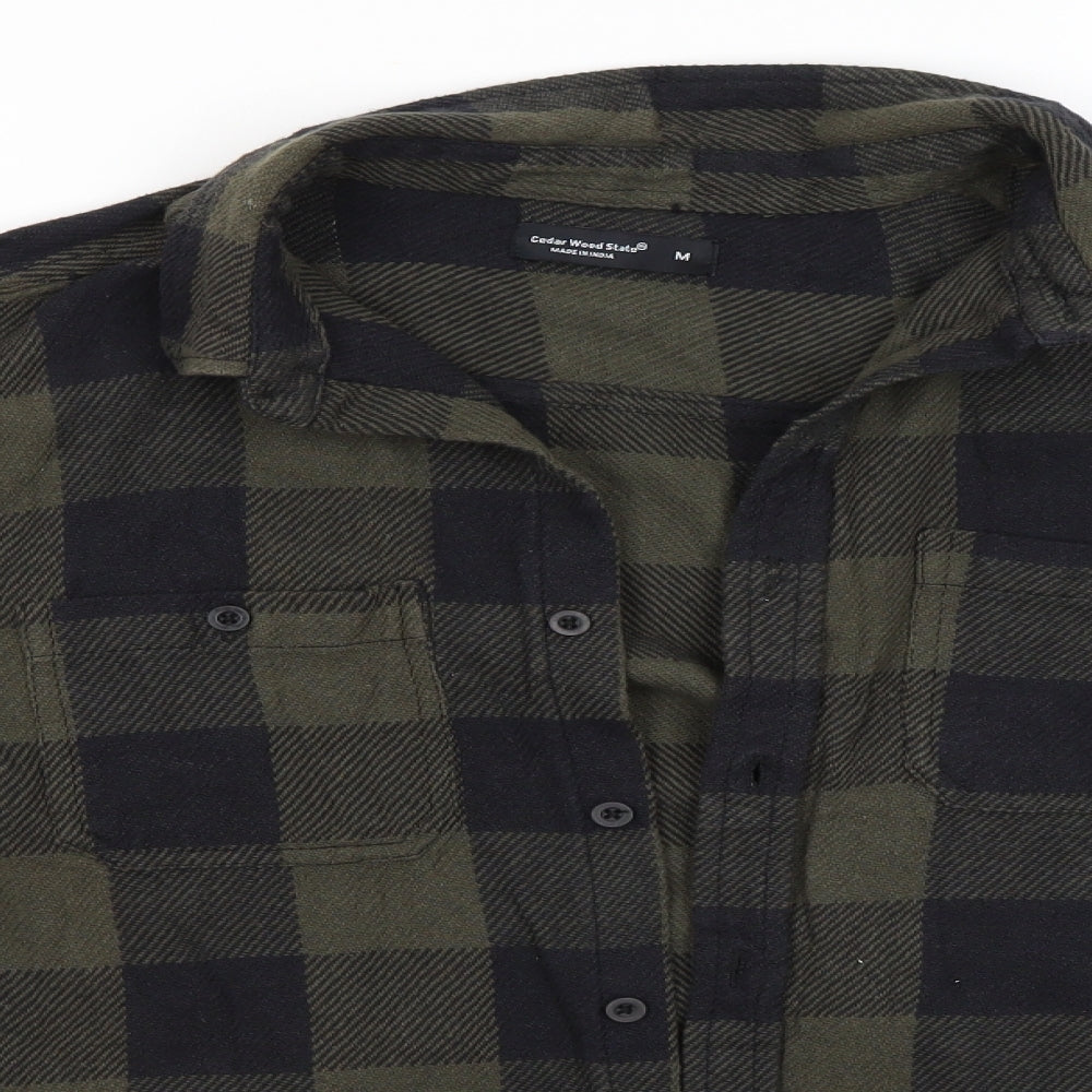 Primark Mens Green Check   Button-Up Size M