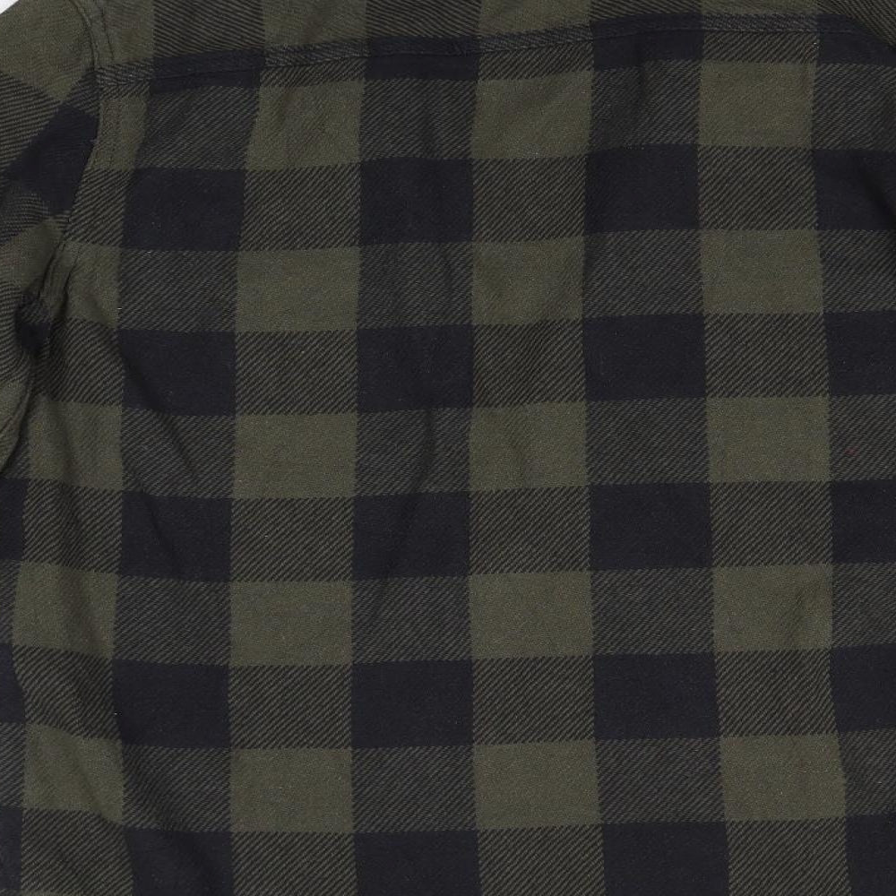 Primark Mens Green Check   Button-Up Size M