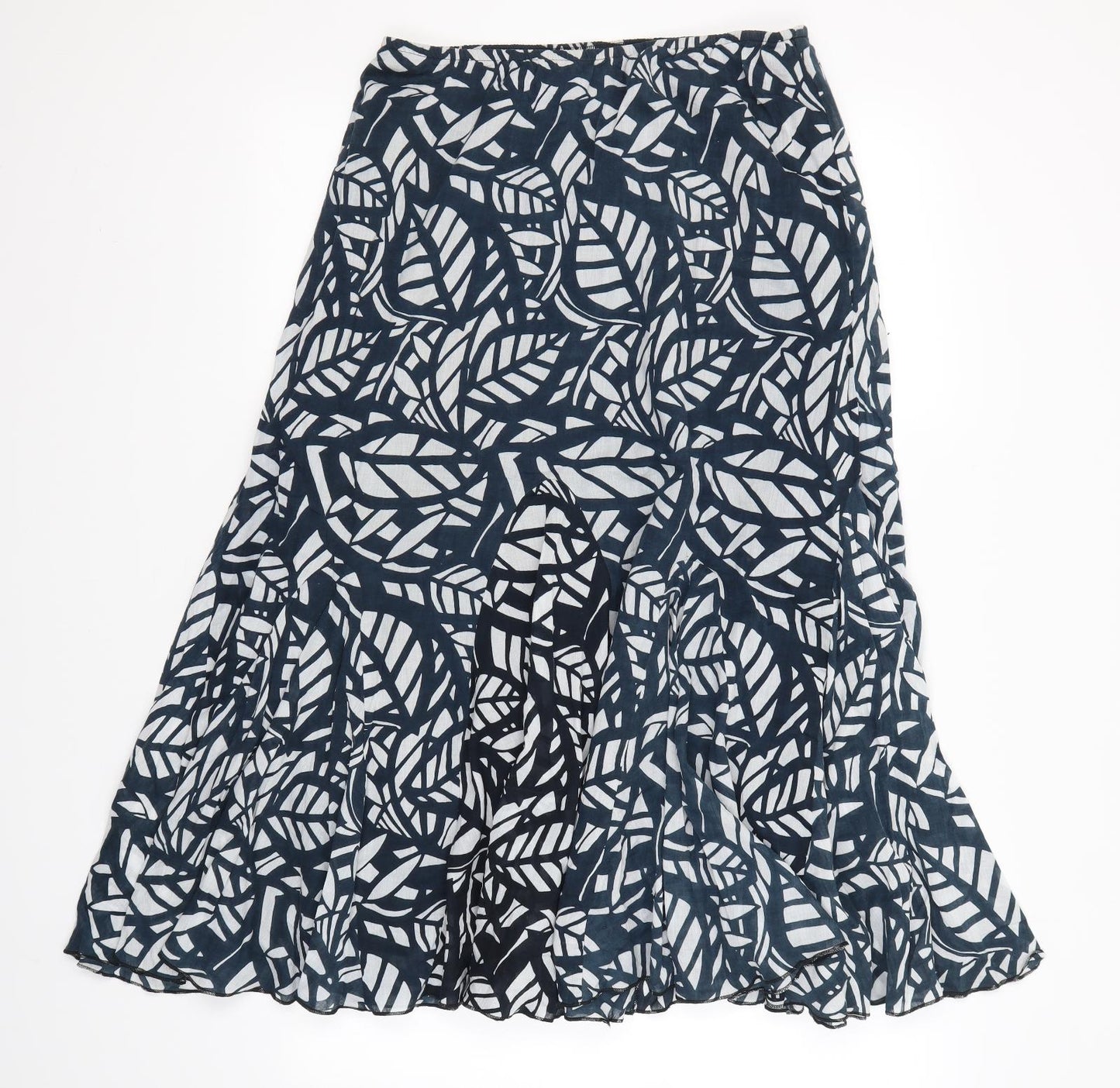 Preworn Womens Blue Floral  A-Line Skirt Size 12