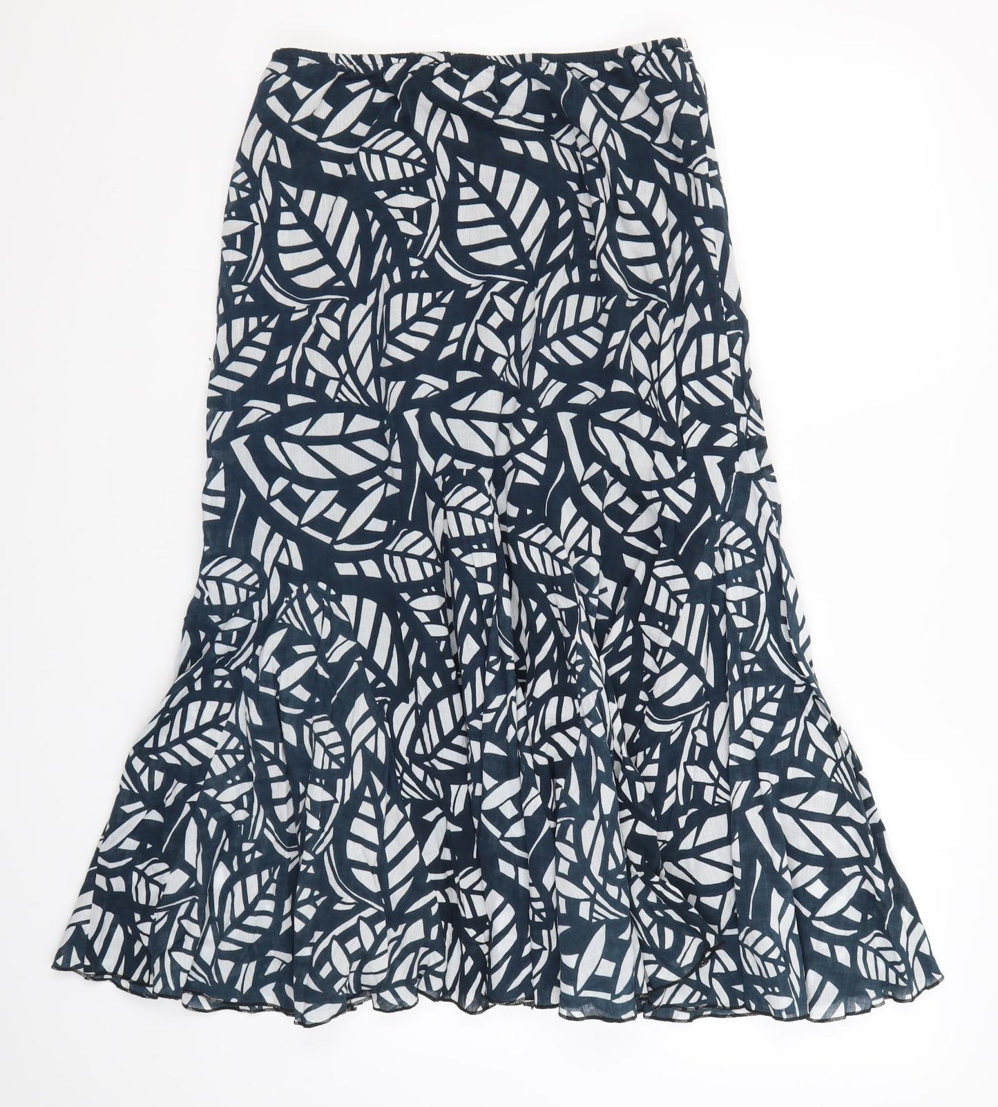 Preworn Womens Blue Floral  A-Line Skirt Size 12