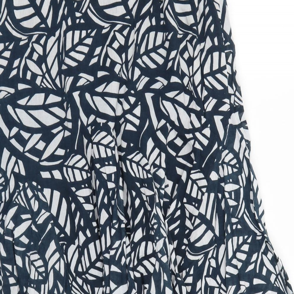 Preworn Womens Blue Floral  A-Line Skirt Size 12
