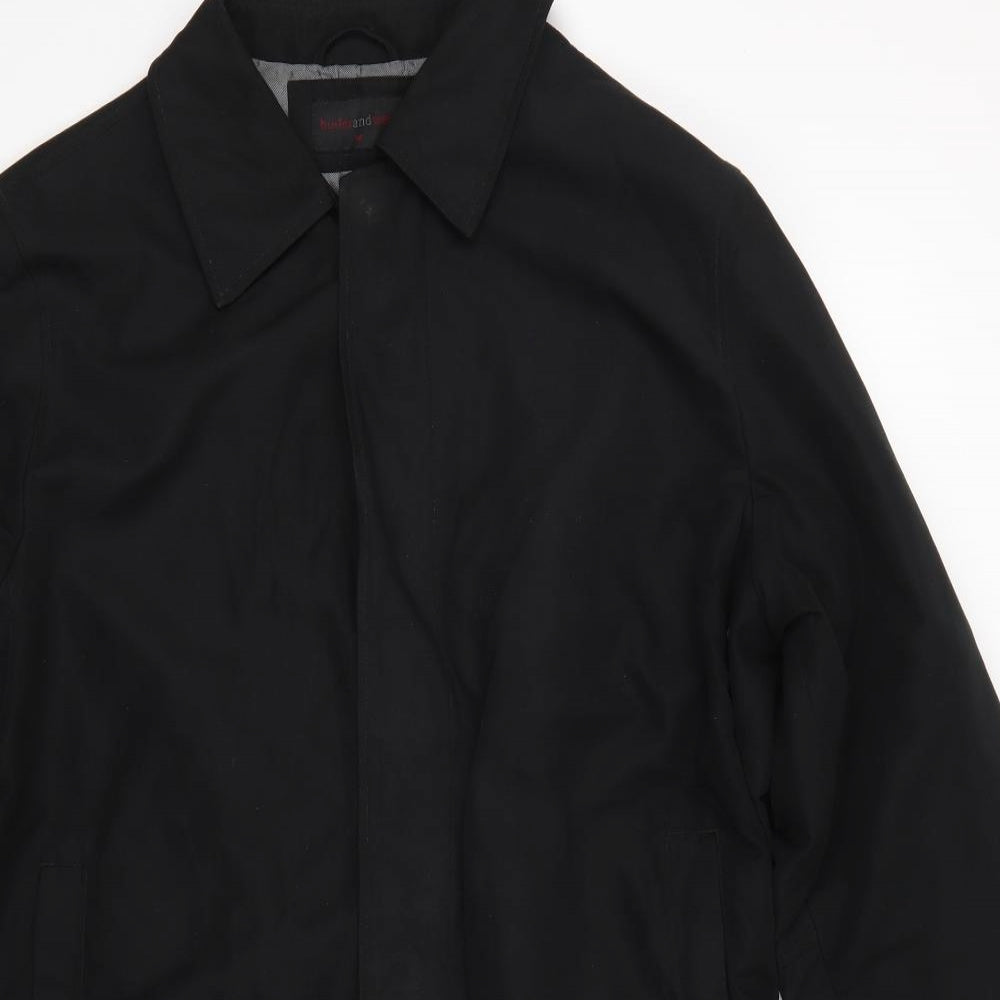 Butler and Webb Mens Black   Overcoat Coat Size M