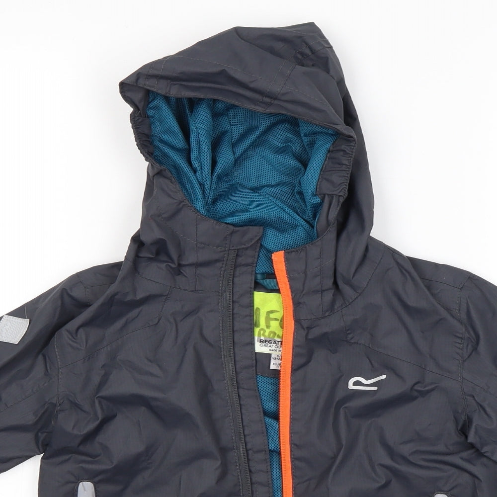 Regatta Boys Grey   Rain Coat Coat Size 5-6 Years