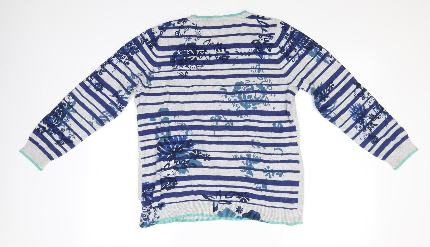 M&S Womens Multicoloured Striped  Pullover Jumper Size 16