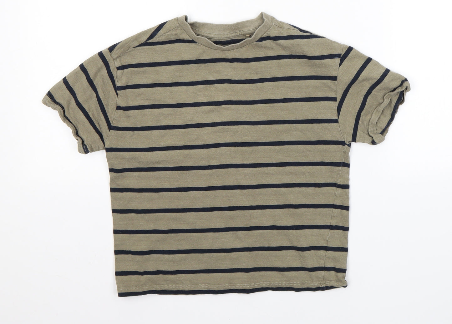 NEXT Boys Green Striped  Basic T-Shirt Size 6 Years
