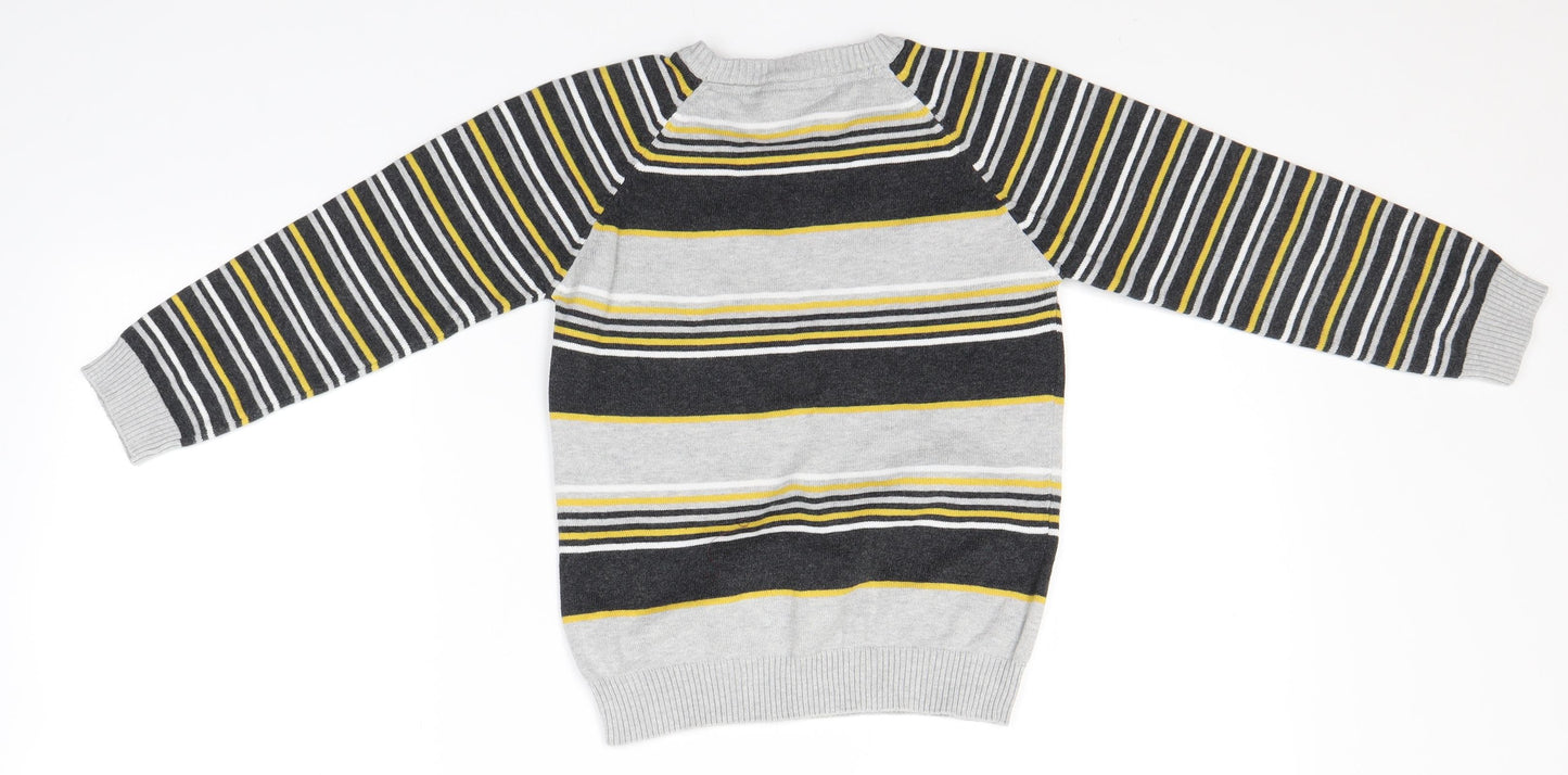 Cherokee Boys Grey Striped  Pullover Jumper Size 6-7 Years