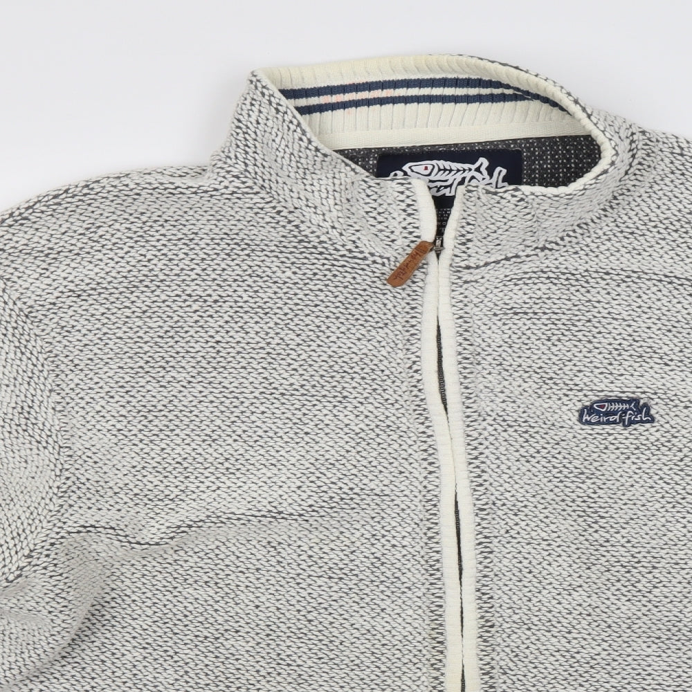 Weird Fish Mens Grey   Full Zip Jumper Size XL