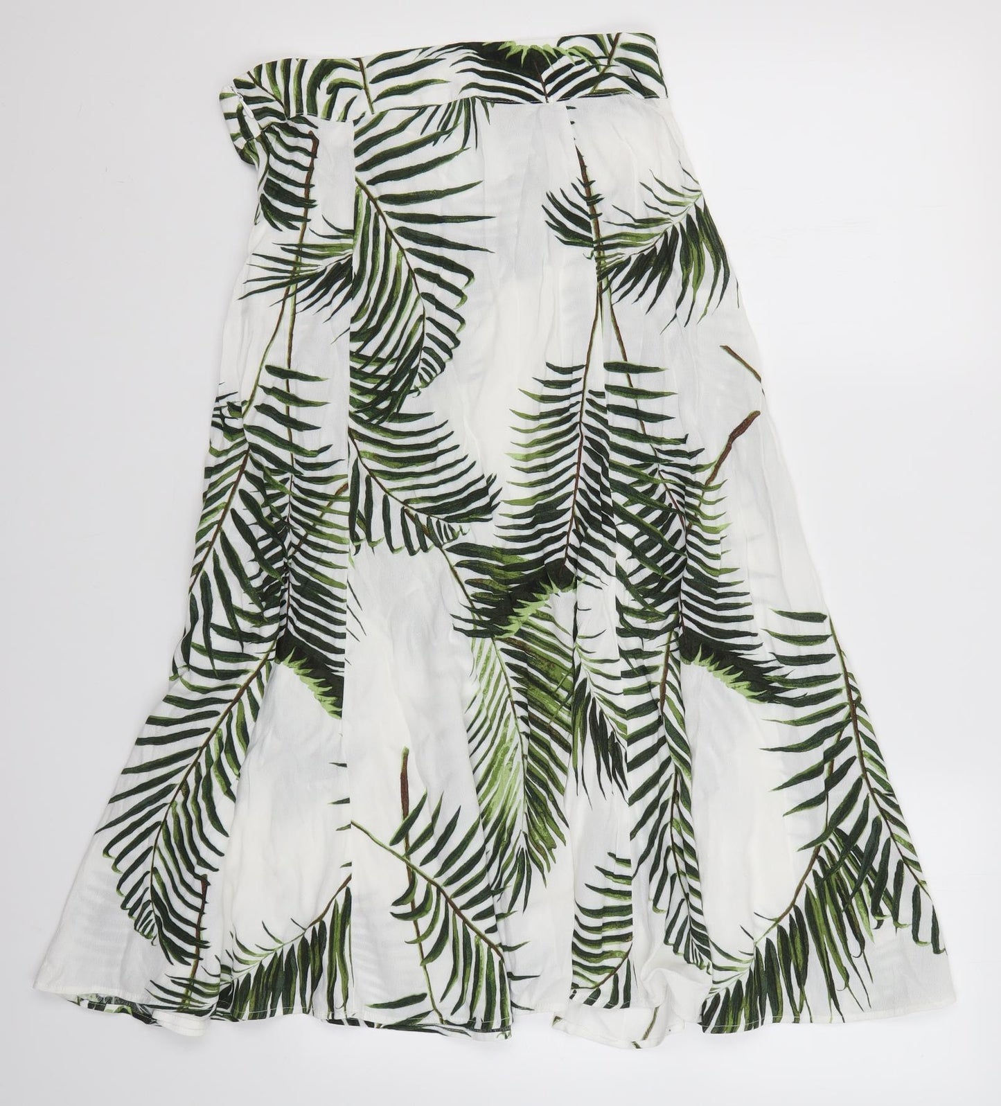 H&M Womens White Floral  A-Line Skirt Size 10