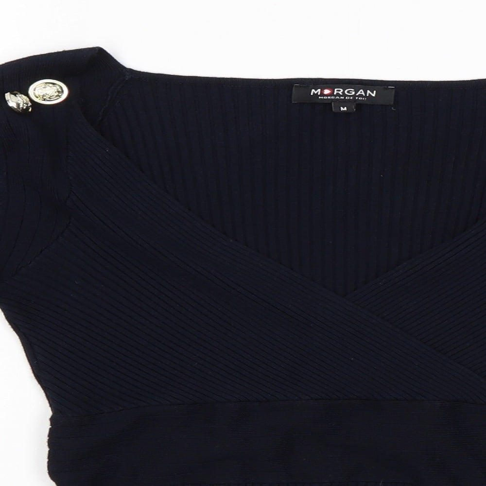 Morgan Womens Blue   Basic Blouse Size M