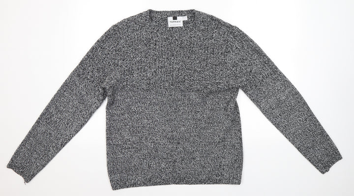 Topman Mens Grey Pullover Jumper Size M