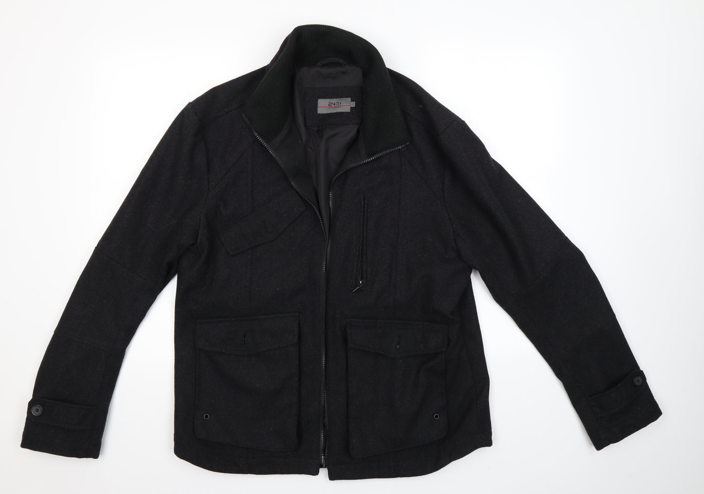 Jeff Banks Mens Grey   Overcoat Coat Size L