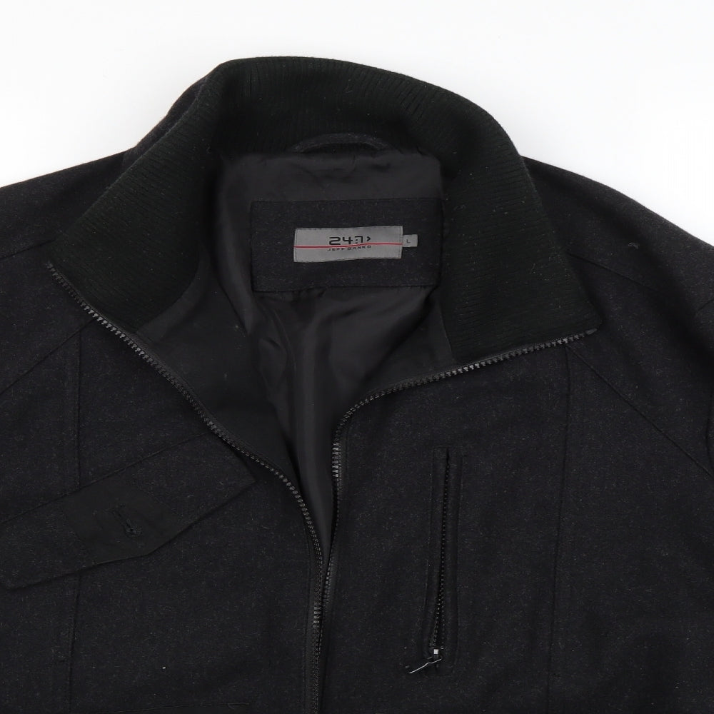 Jeff Banks Mens Grey   Overcoat Coat Size L