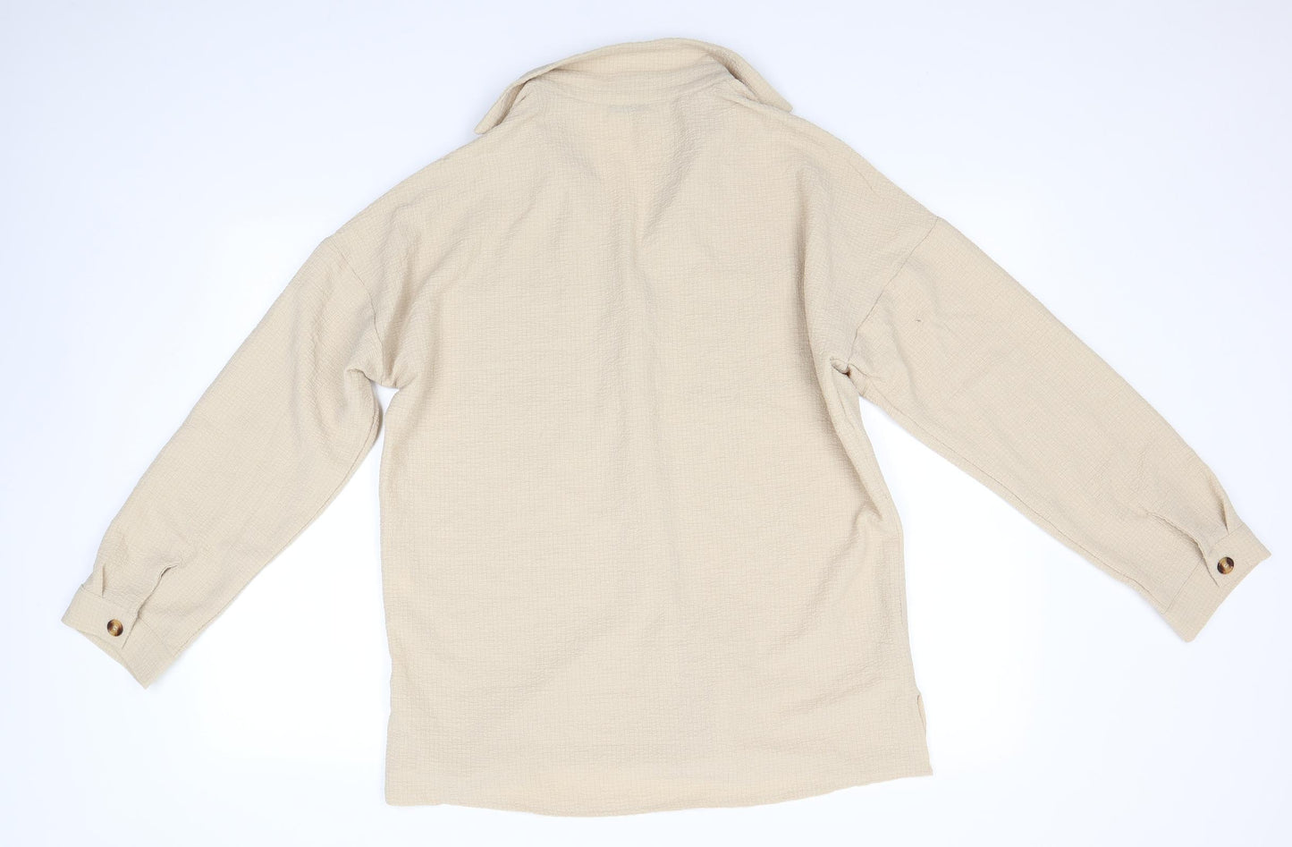 SheIn Womens Beige   Basic Button-Up Size XL
