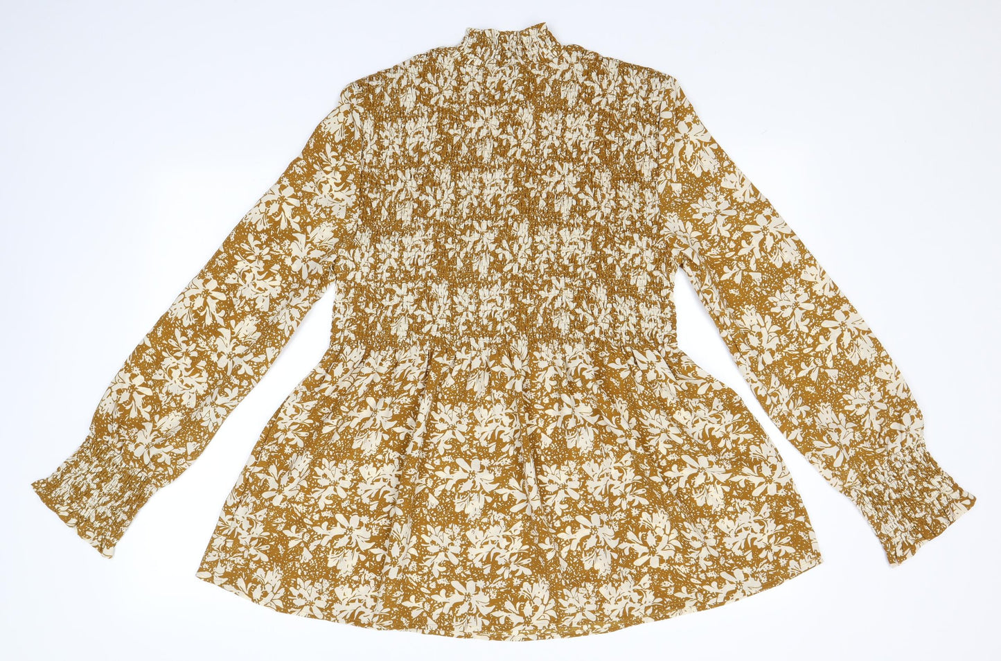 SheIn Womens Orange Floral  Basic Blouse Size XL