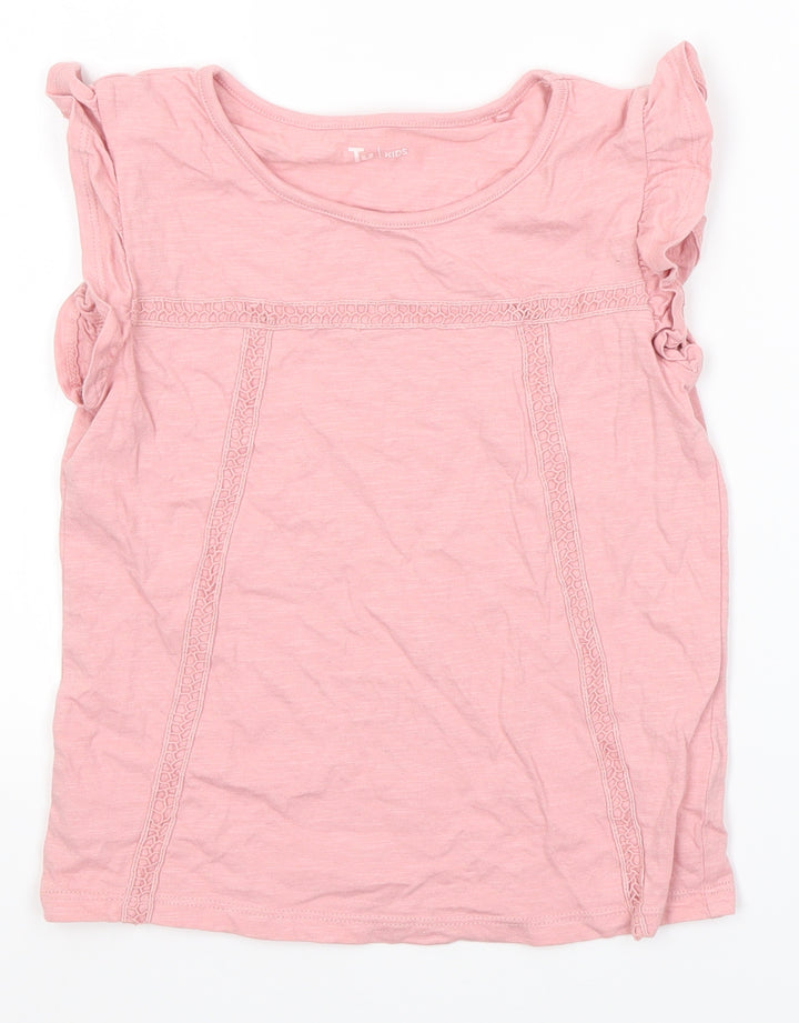 TU Girls Pink Basic T-Shirt Size 7 Years