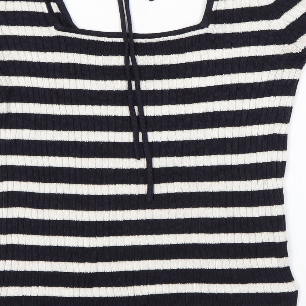 NEXT Womens Blue Striped  Basic Blouse Size 10