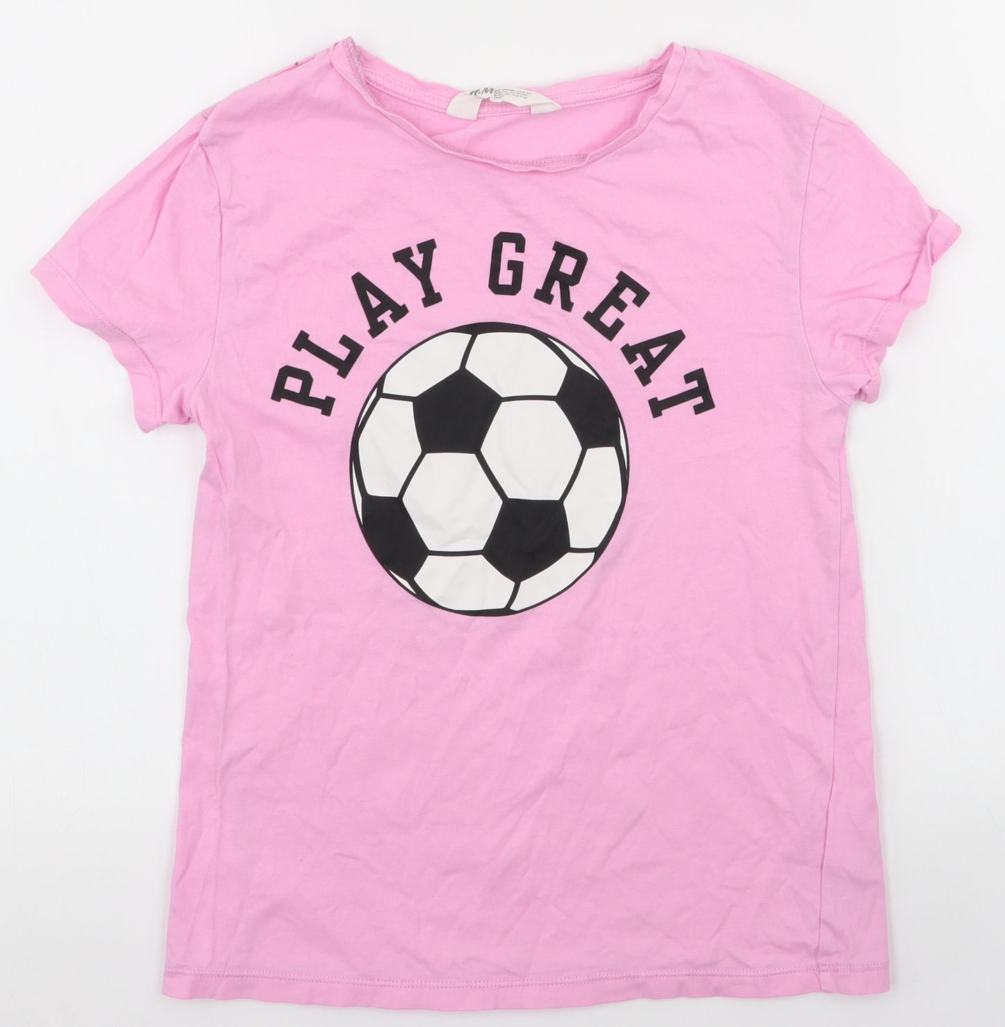 H&M Girls Pink   Basic Polo Size 8-9 Years