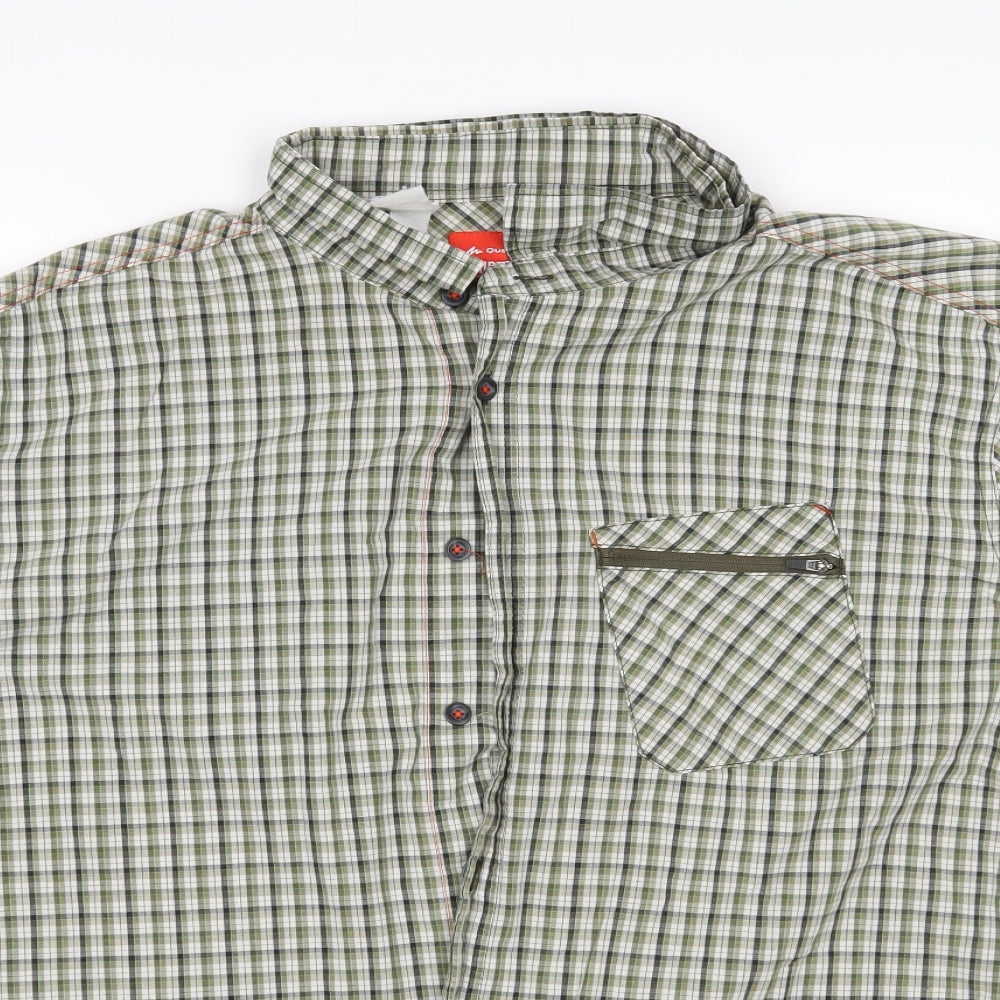 Quencha Mens Green Check   Button-Up Size 3XL