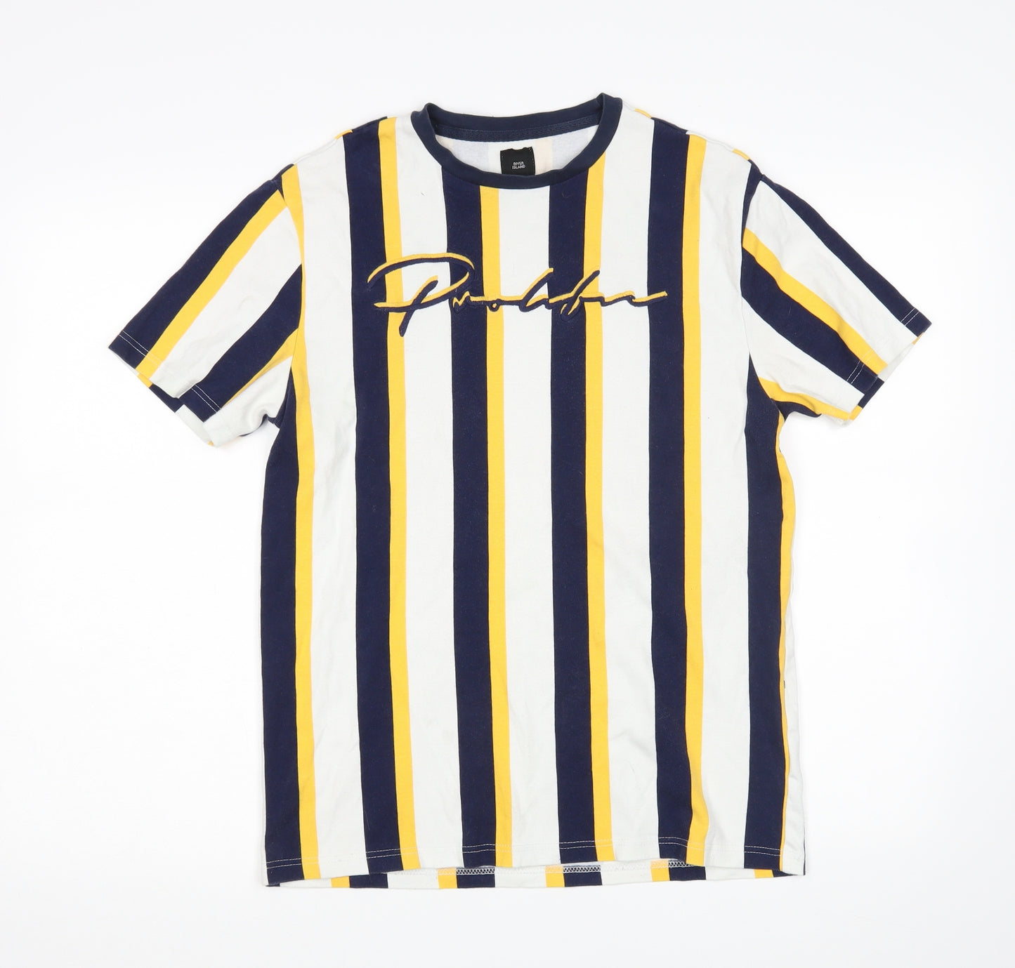 River Island Mens Multicoloured Striped   T-Shirt Size S