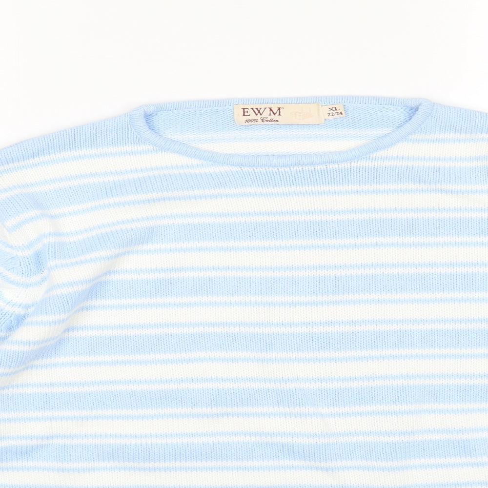 EWM Womens Multicoloured Striped  Pullover Jumper Size XL