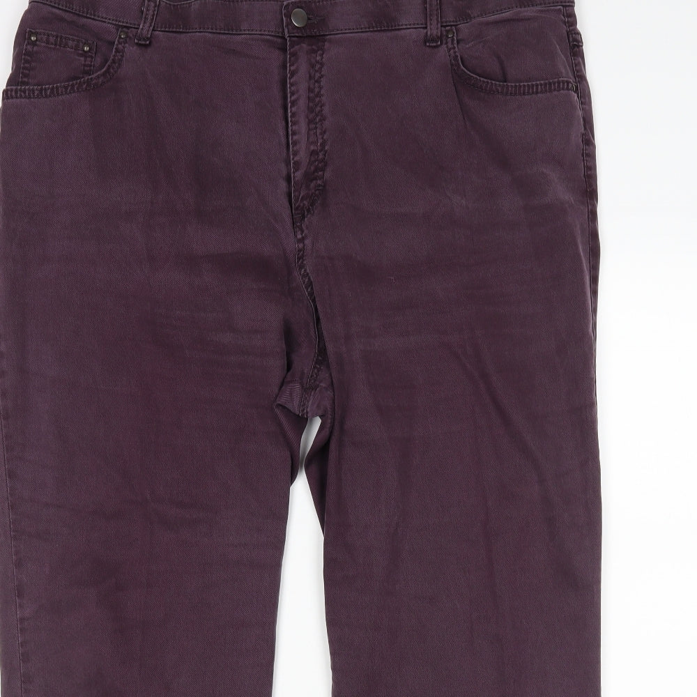 M&S Womens Purple   Straight Jeans Size 22 L28 in