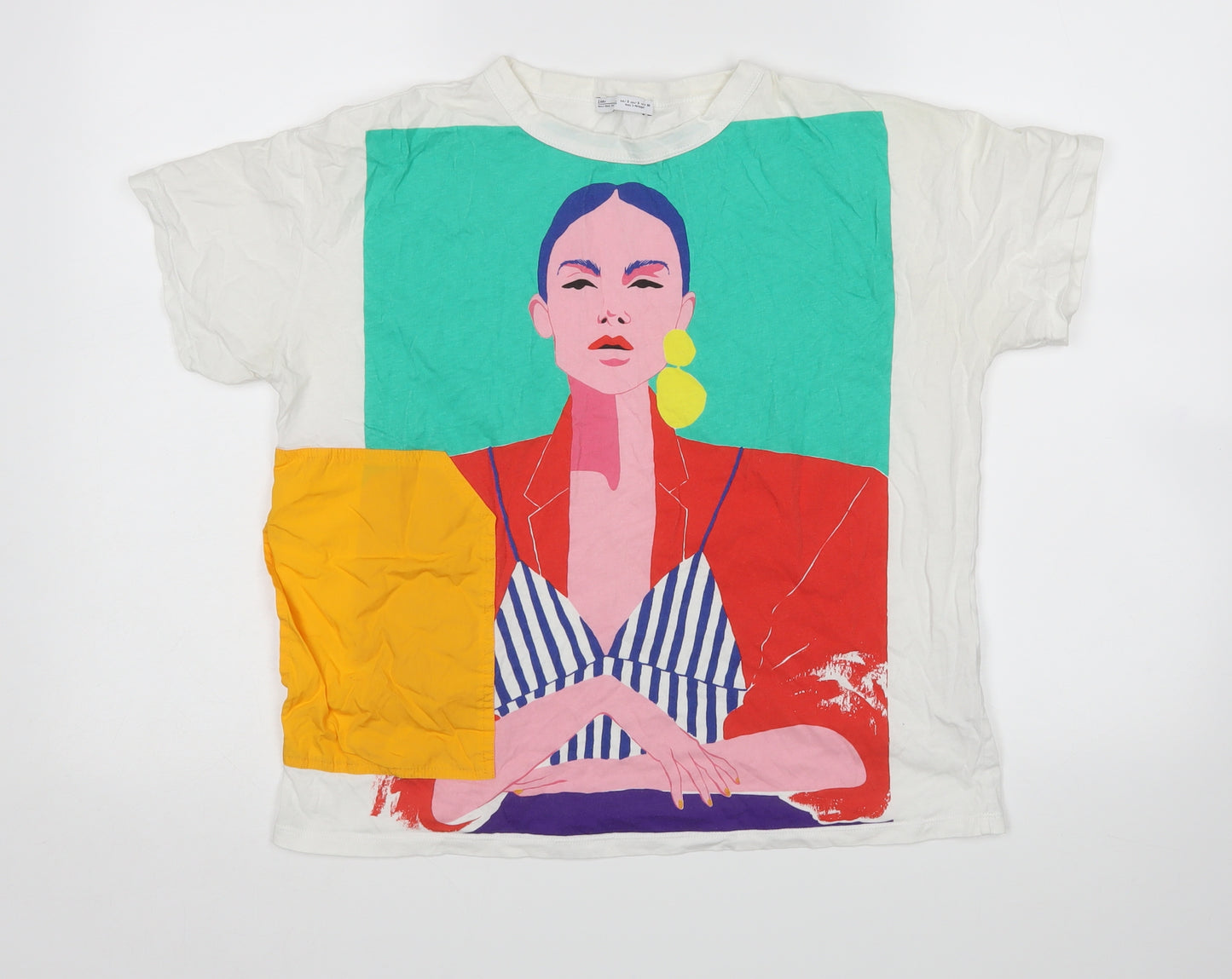 Zara Womens Multicoloured   Basic T-Shirt Size S