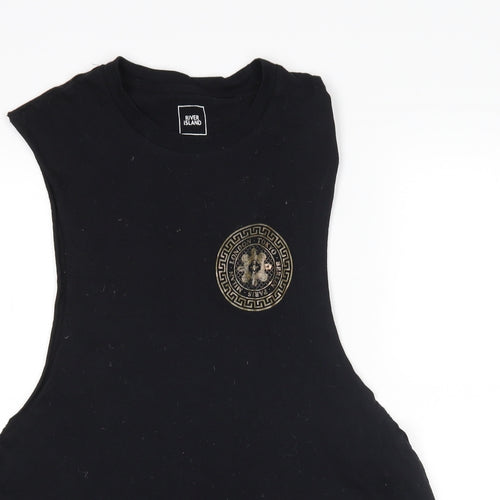 River Island Mens Black   Basic Tank Size M