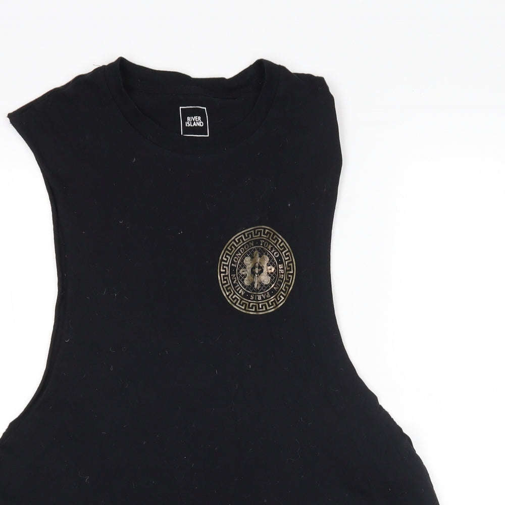 River Island Mens Black   Basic Tank Size M