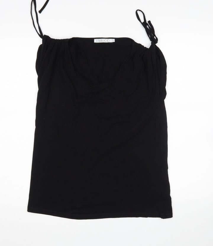 Emreco Womens Black Basic T-Shirt Size 14