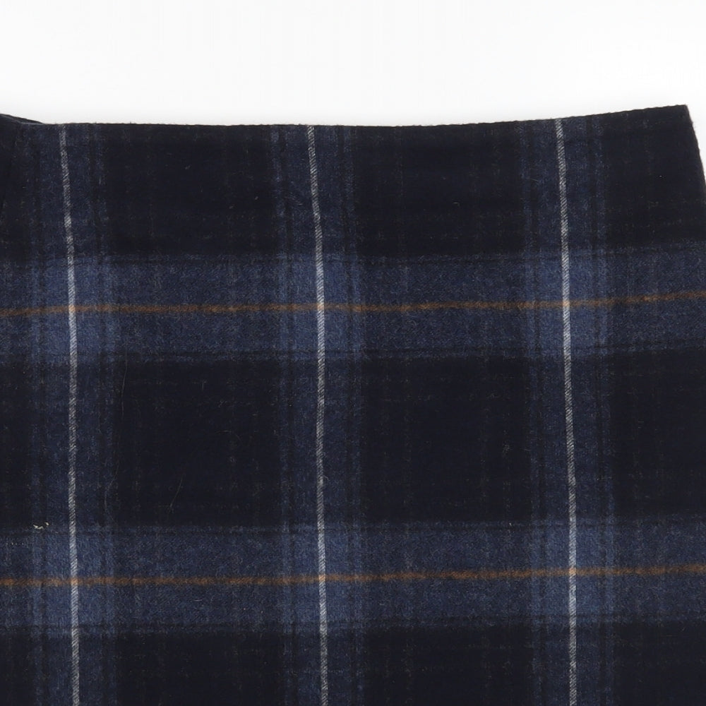 M&S Womens Multicoloured Plaid  A-Line Skirt Size 14